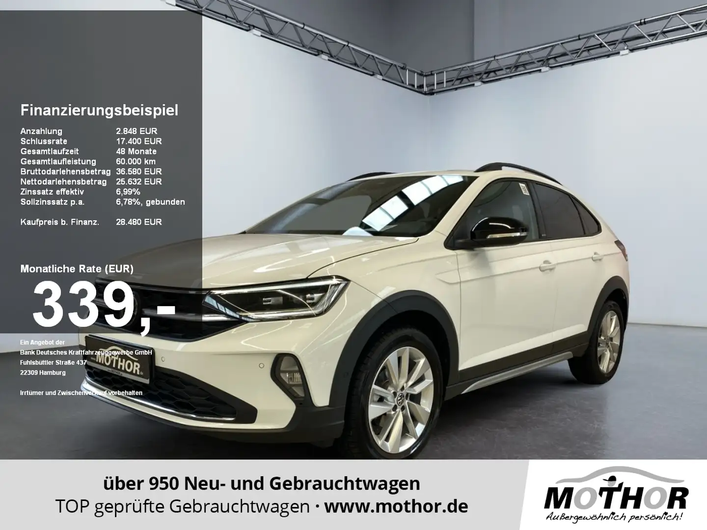 Volkswagen Taigo 1.0 TSI e Move ParkAss. AHK MATRIX SpurH Weiß - 1