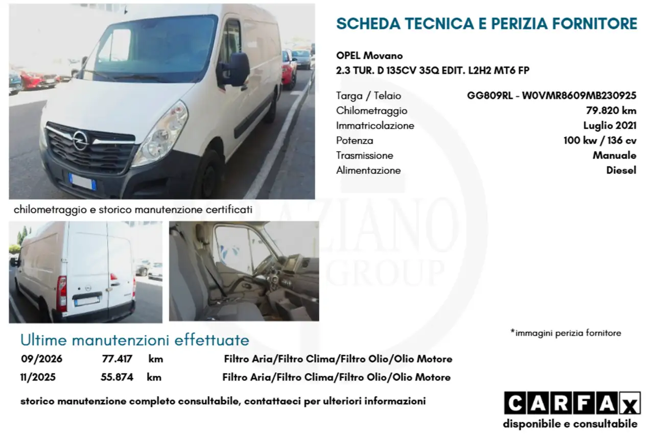 2021 Opel Movano OPEL Movano 35 2.3 Turbo D 135CV PM-TM FWD Furgon, photograph 3