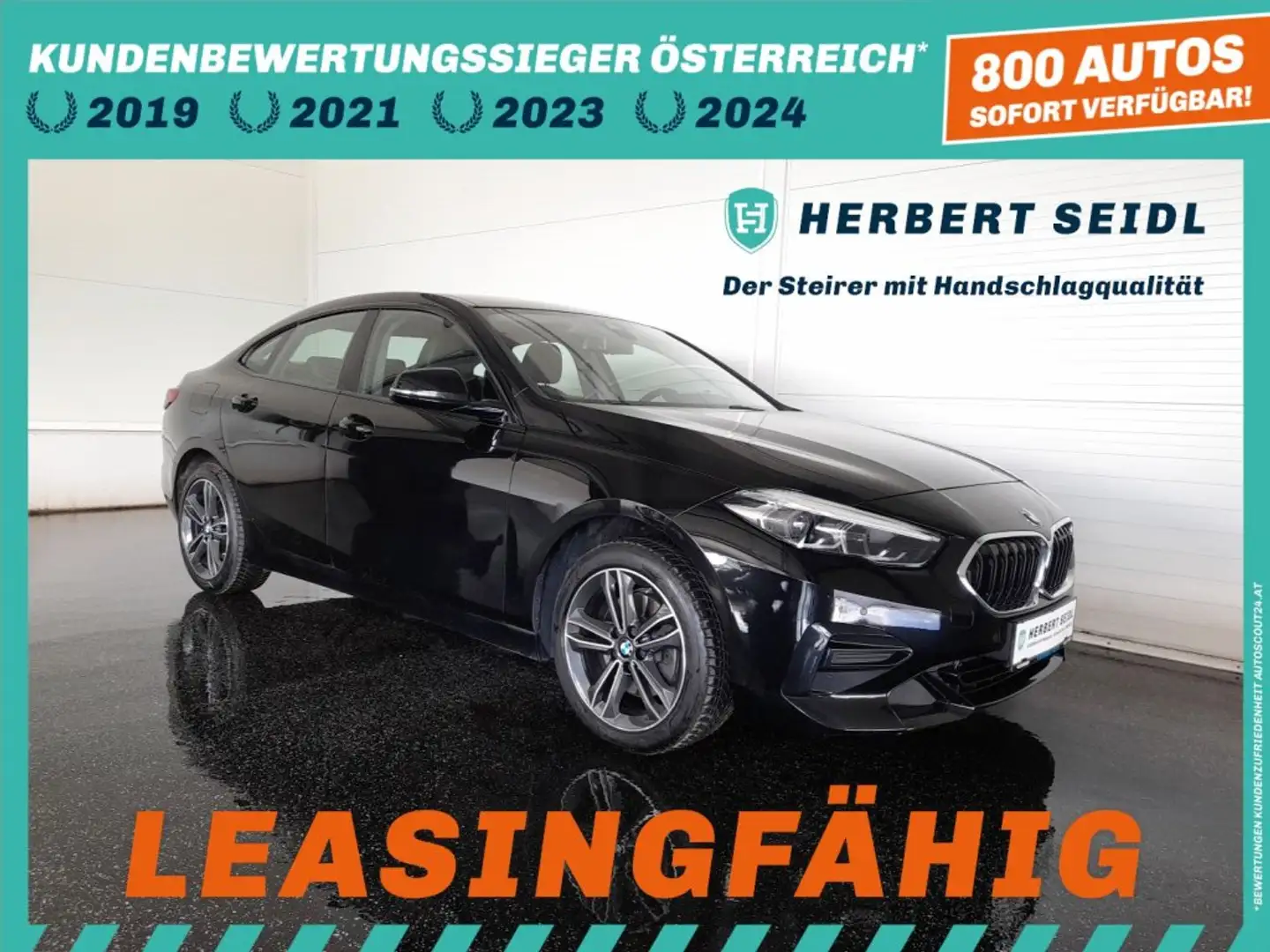 BMW 218 i Gran Coupé SPORTLINE Aut. *18 ZOLL / VOLL LED / NAVI / SHADOW LINE / TEILLEDER-SPORTSITZE / KLIMAAUT.* Schwarz - 1
