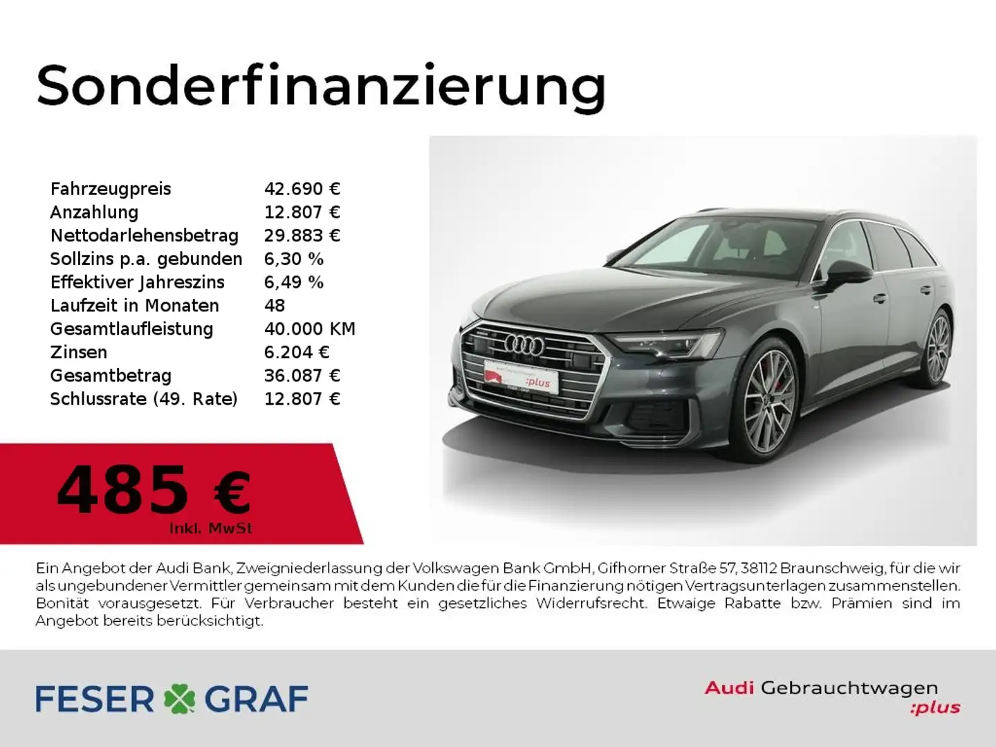 Audi A6 Avant 55 TFSI e S Line Pano,AHK,B&O,Leder,Navi,Mat Grau - 1