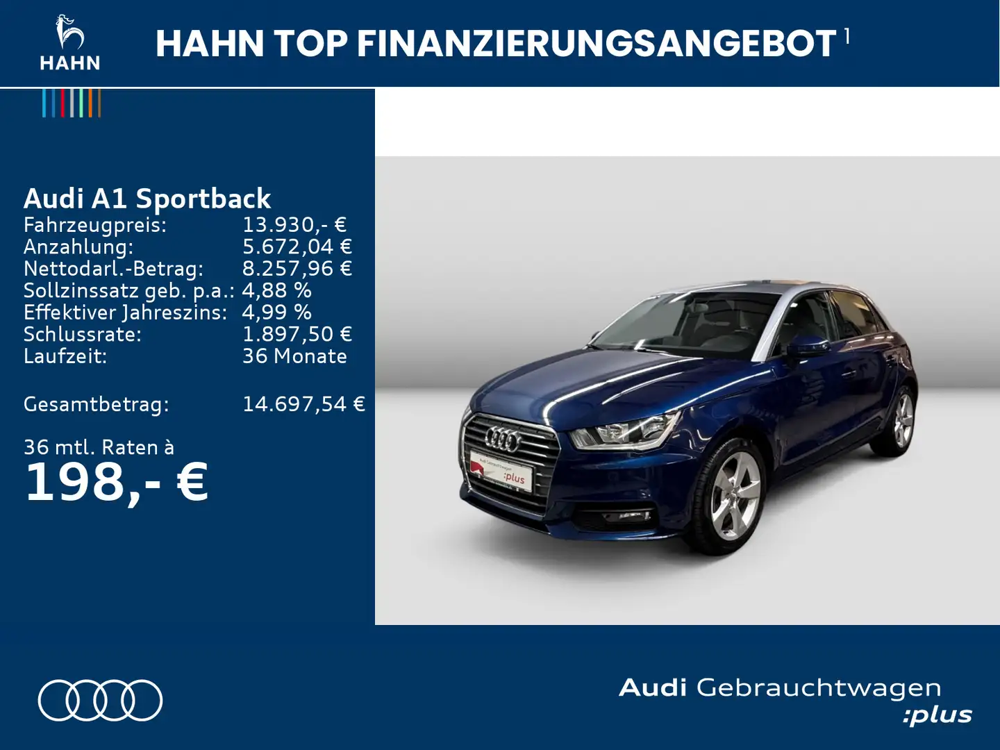 Audi A1 TFSI sport Sitzh Einparkh Music Int Blau - 2