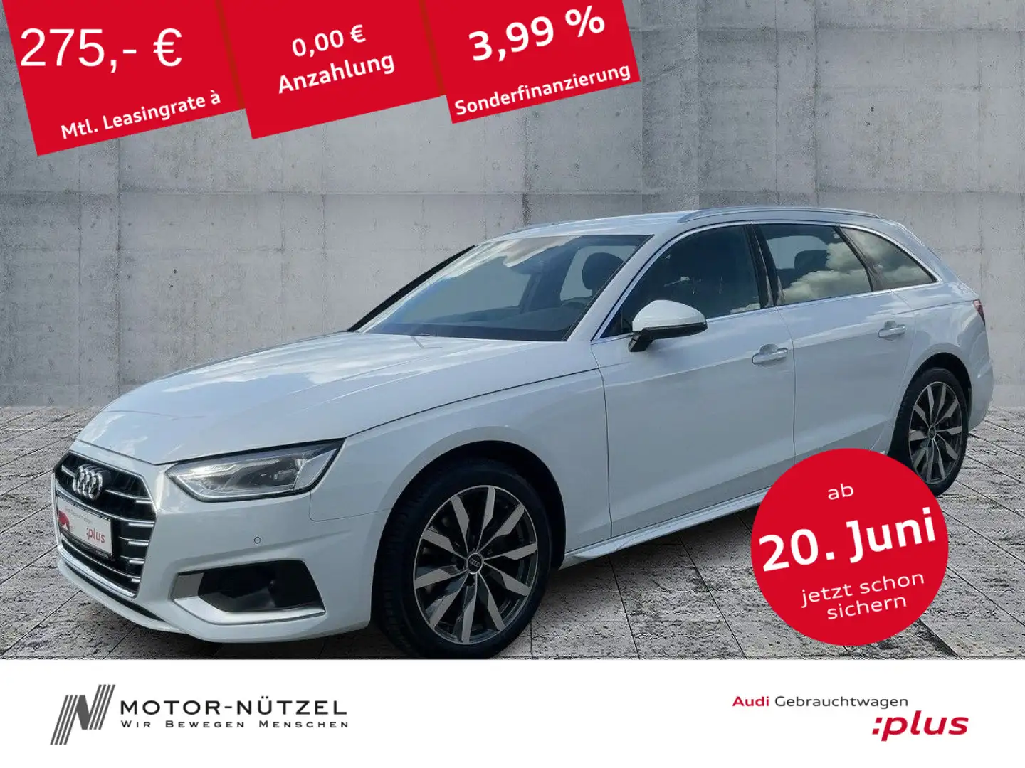 Audi A4 35 TFSI S-TR ADVANCED NAV+RFK+ACC+18"LM Weiß - 1
