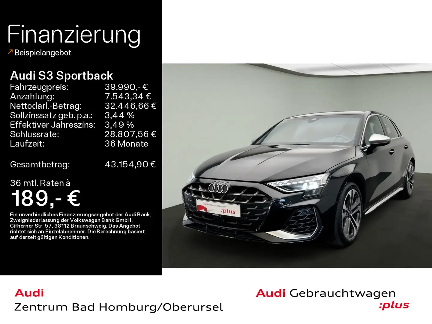 Audi S3 TFSI*LED*Einparkhilfe*Tempomat*Navi Noir - 1
