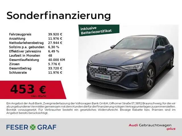 Audi Q8 e-tron 50 Adv Navi,LED,Leder,Sportsitze