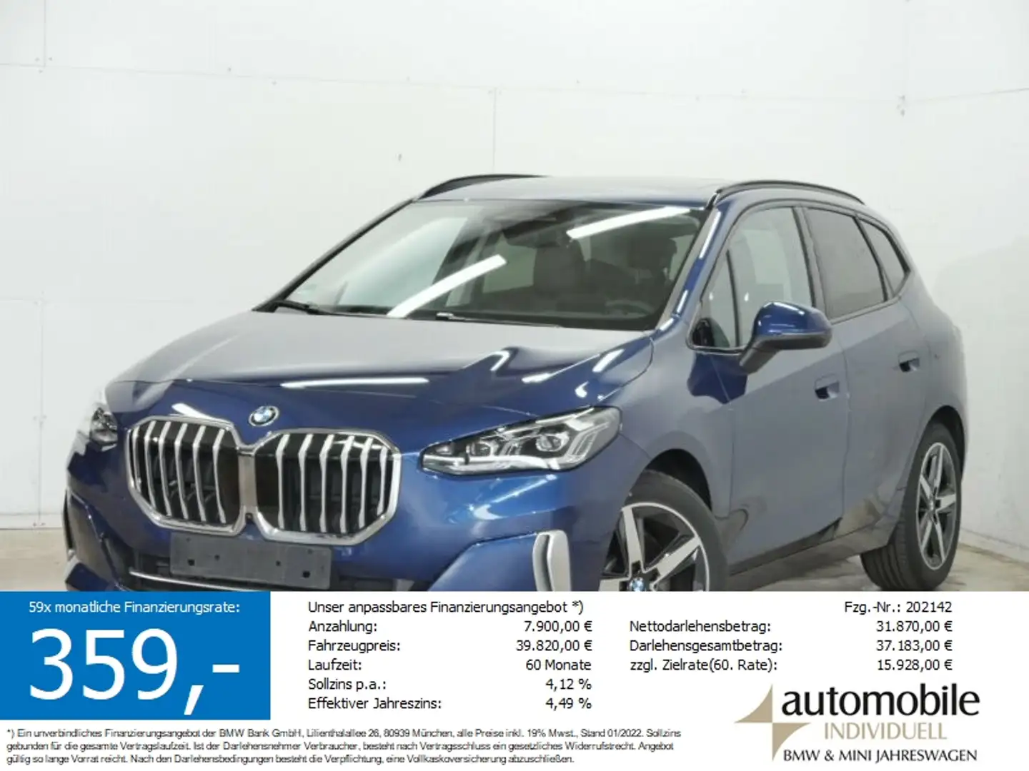 BMW 223 d xDr. Active Tourer Luxury Line AHK LED ACC Blu/Azzurro - 1
