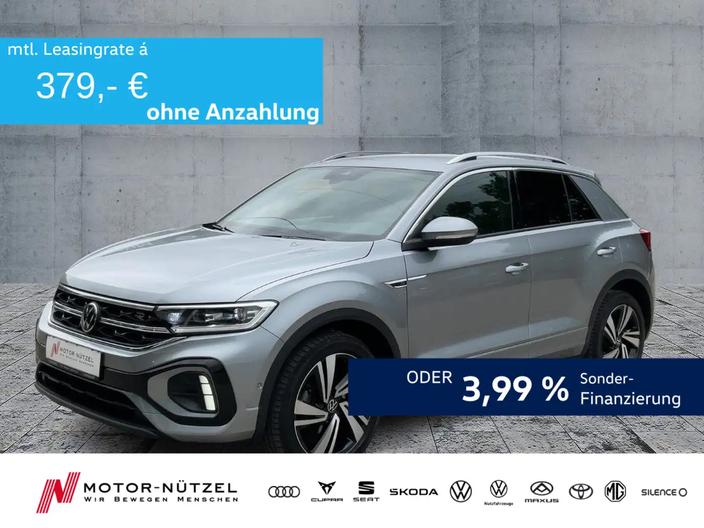 Volkswagen T-Roc 1.5 TSI DSG R-LINE LEDplus+NAV+ACC+SHZ+AHK Silber - 1