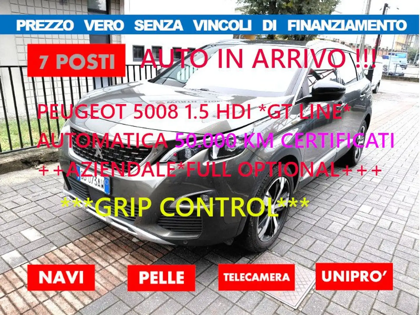 Peugeot 5008 1.5 GTLine EAT-8-7POSTI 50.000KM*NO VINCOL FINANZ* Grigio - 1