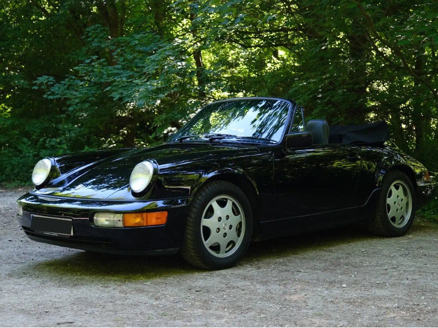 Porsche 964 911 Carrera 2 Cabriolet Noir - 1