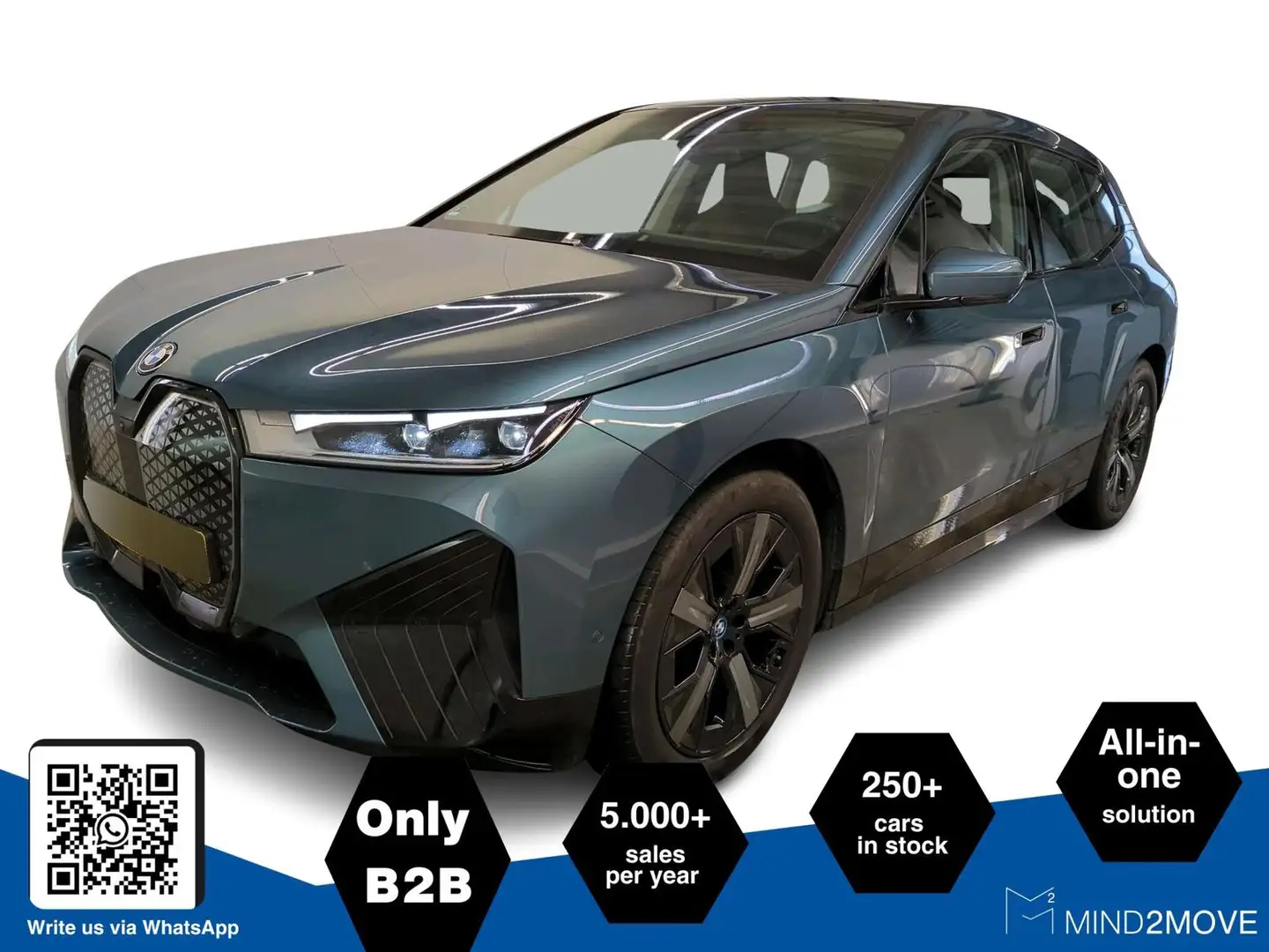 BMW iX xDrive40 Sport B&W+3D-VIEW+ACC Bleu - 1