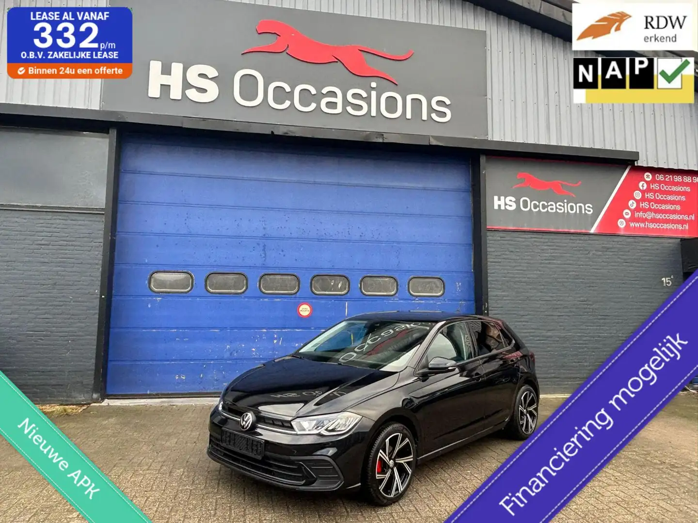 Volkswagen Polo 1.0 TSI 95Pk Carplay ACC Keyless entry Zwart - 1