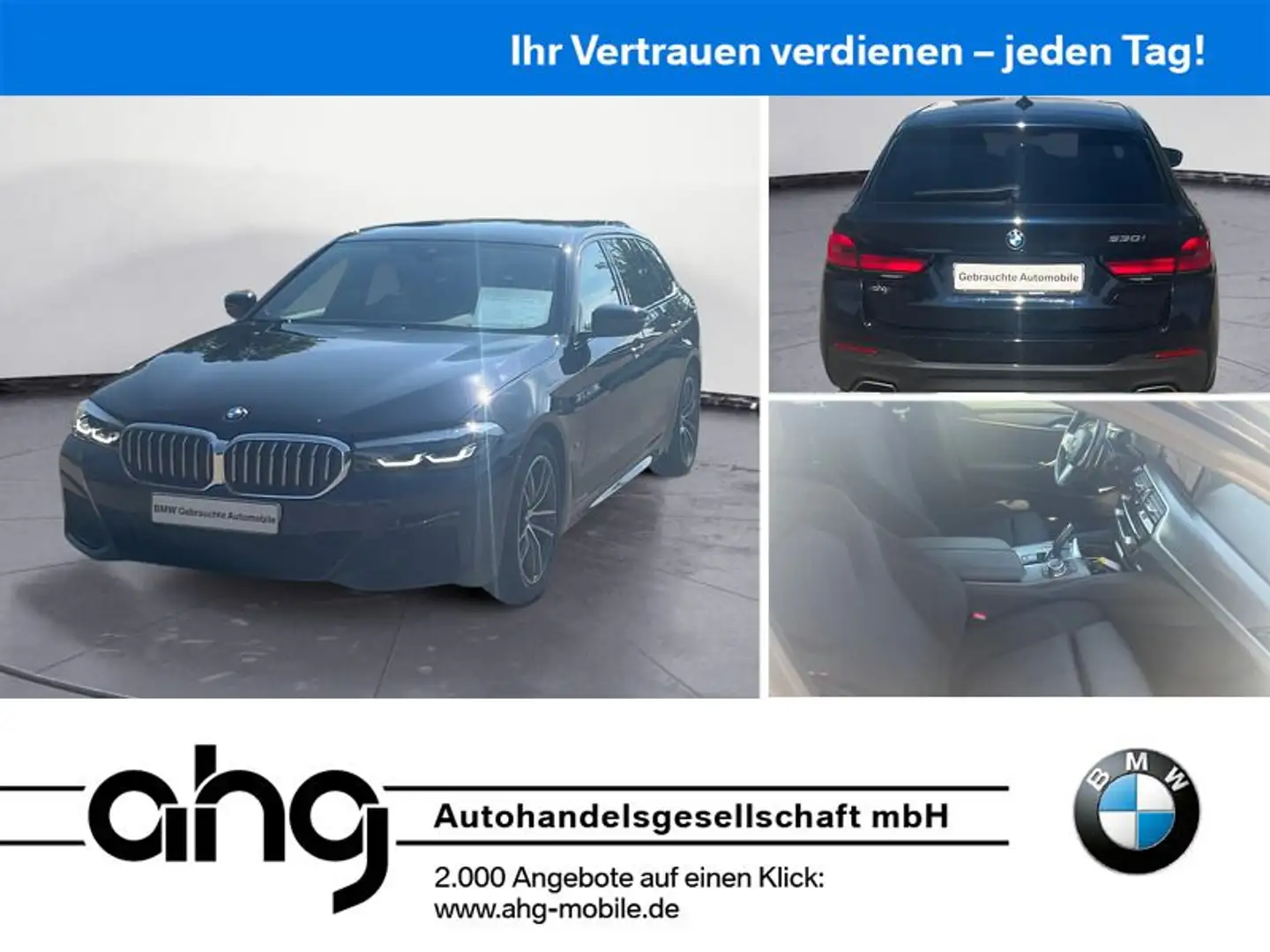 BMW 530 i Touring M Sportpaket Sport Aut. Klimaaut. Zwart - 1