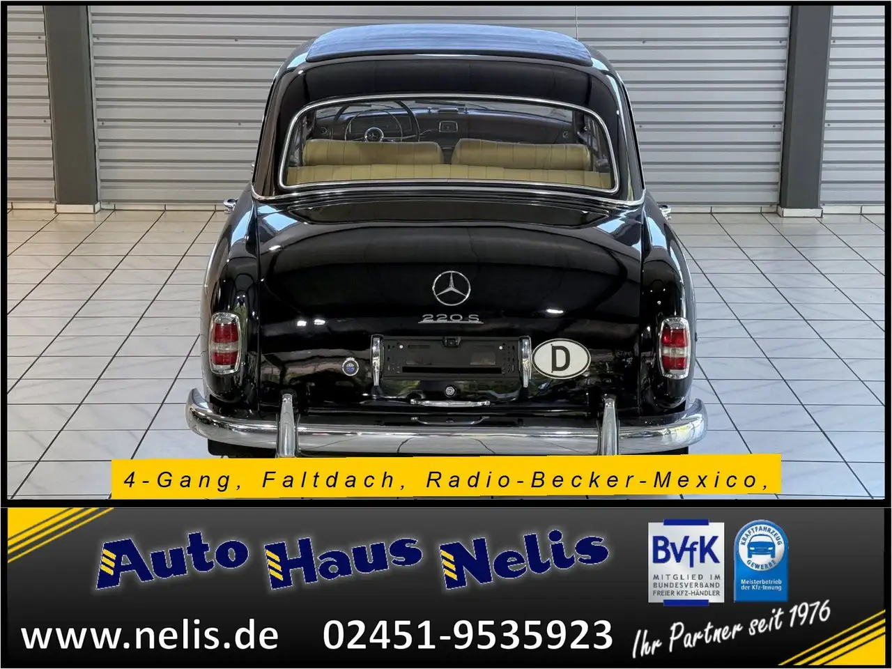 Mercedes-Benz 220 S Ponton 4-Gang Faltdach Radio-Becker-Mexico, foto 3