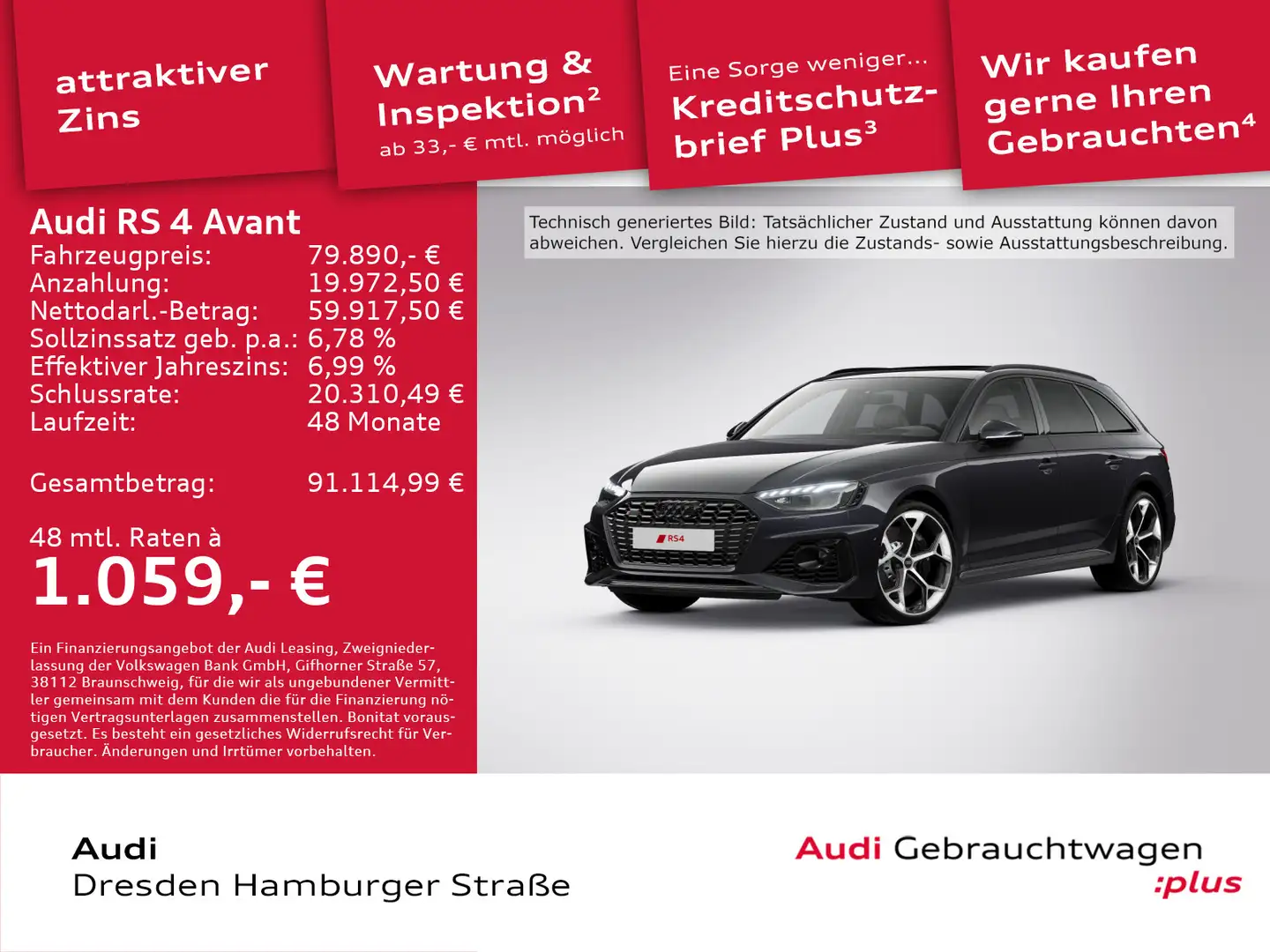 Audi RS4 4 331(450) kW(PS) tiptronic Schwarz - 1