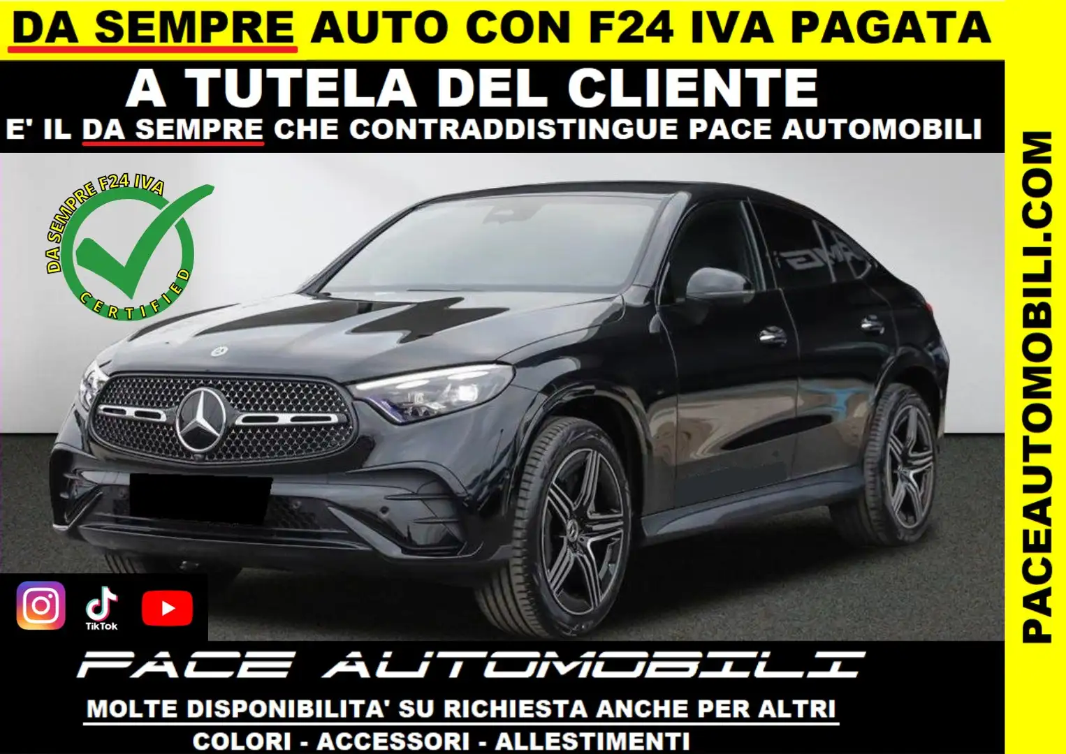 Mercedes-Benz GLC 220 D 4M PREMIUM AMG NIGHT PACK 360 WIDE SCREEN 20" Nero - 1