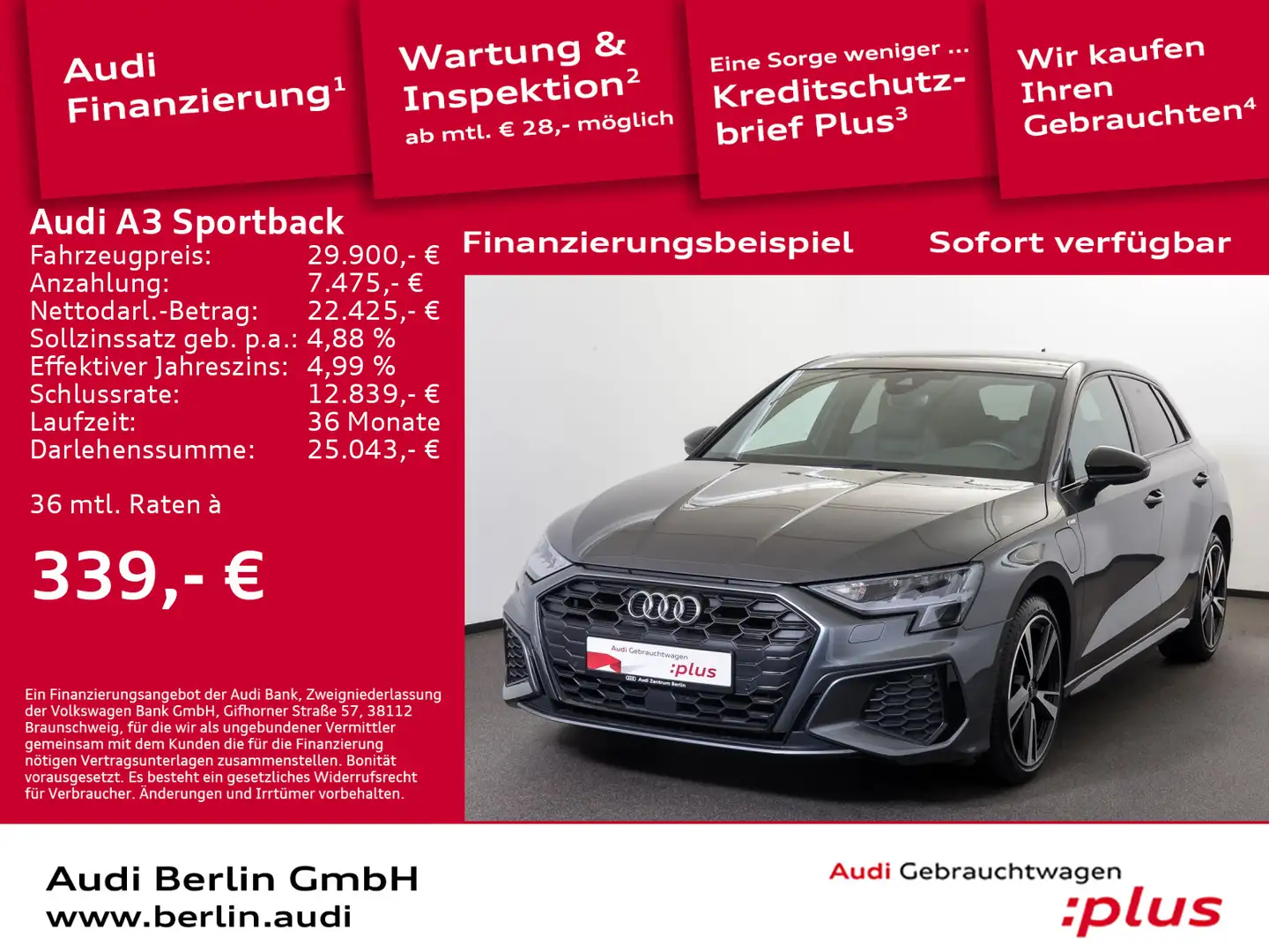 Audi A3 TFSI e S line 45 S tr. LED PDC PANO Сірий - 1
