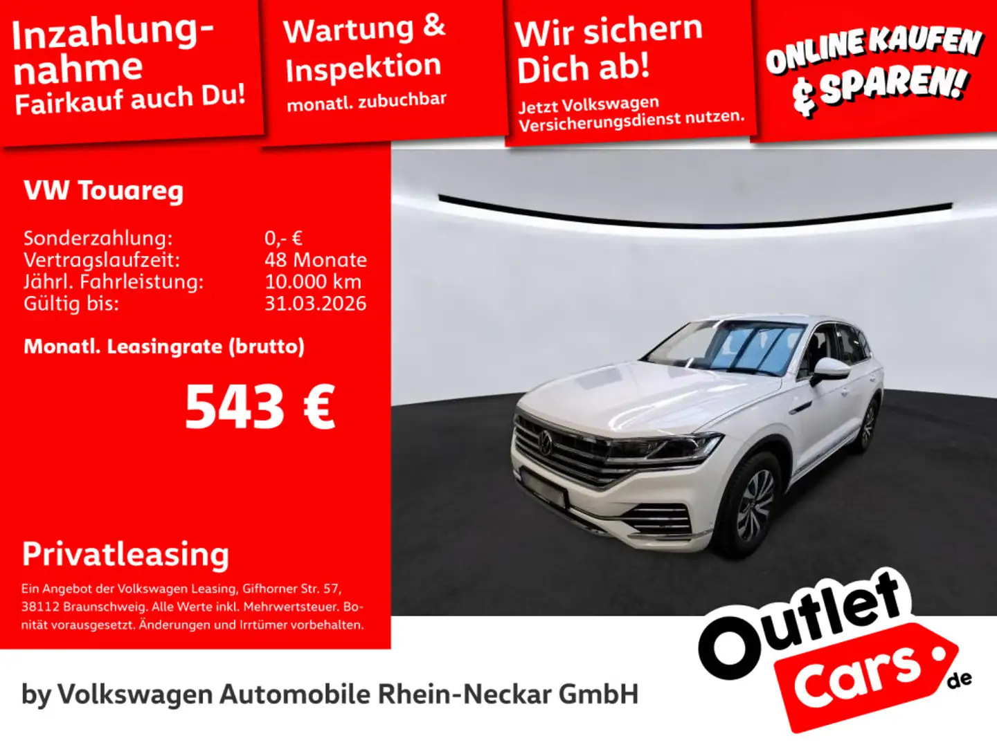 Volkswagen Touareg 3.0 TDI Elegance 4Motion Navi Kamera Sta Weiß - 1