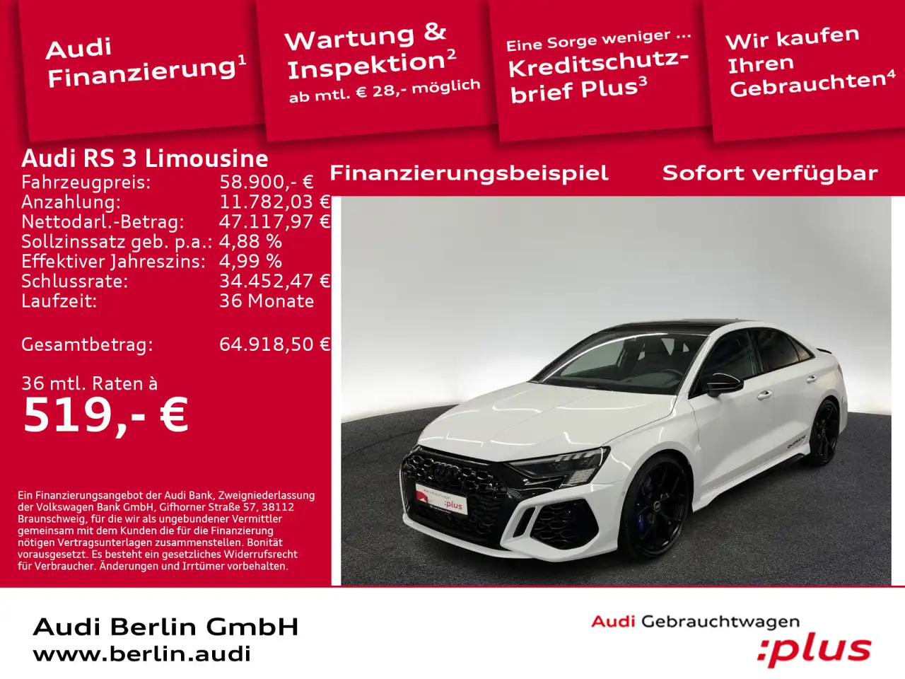 Audi RS3 S tr. MATRIX NAVI RFK HUD VIRTUAL — миниатюра 1