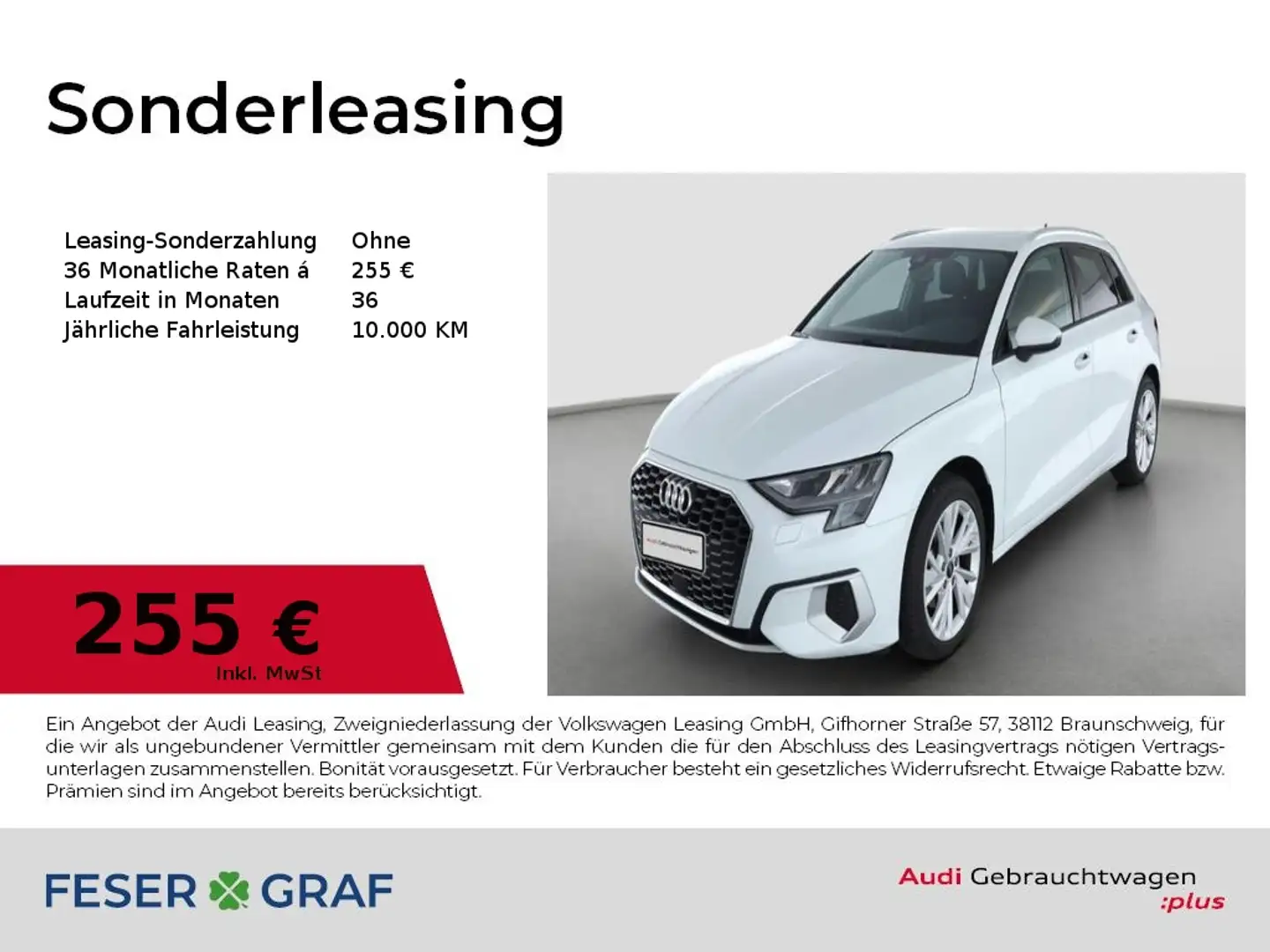 Audi A3 Advanced 30 TDI Navi+/SHZ/GRA/VC+/CarPlay Weiß - 1