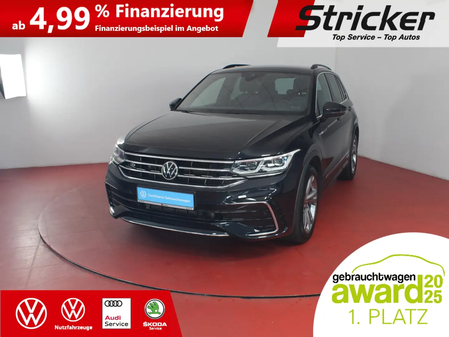 Volkswagen Tiguan R-Line 2.0TDI DSG 4M 392,-ohne Anzahlung IQ.Light Schwarz - 1