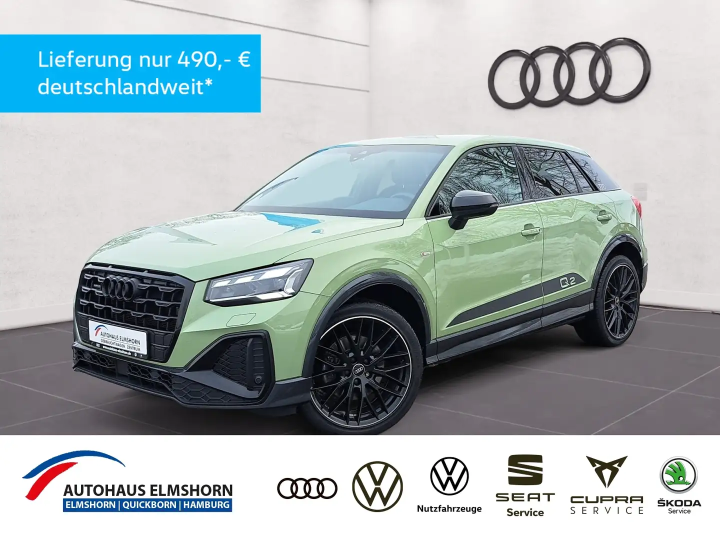 Audi Q2 S line 35 TDI quattro S tronic NAV KAM MATRIX 19" Grün - 1