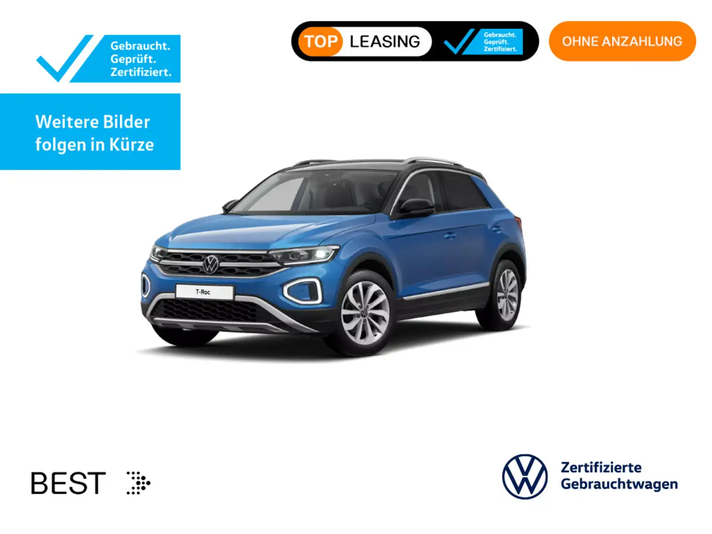 Volkswagen T-Roc T-ROC 1.5 TSI DSG STYLE*LED*AHK*KAMERA*NAVI*PDC* Blau - 1