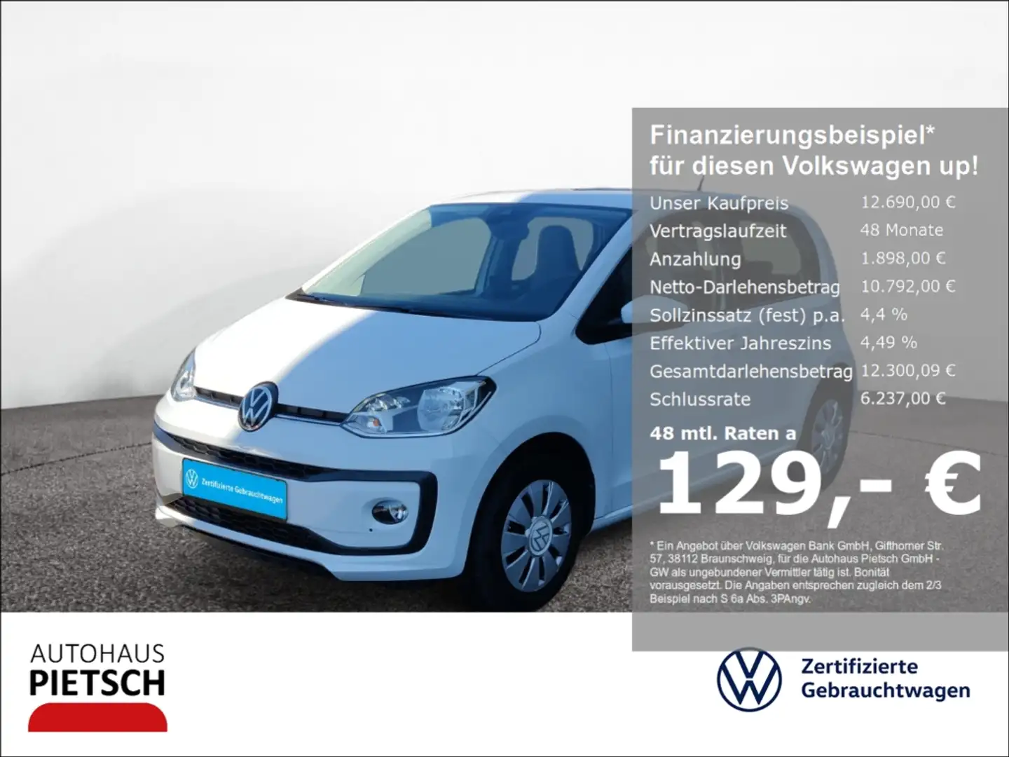 Volkswagen up! 1.0 move Sitzheizung Bluetooth Nebelscheinw. Blanc - 1
