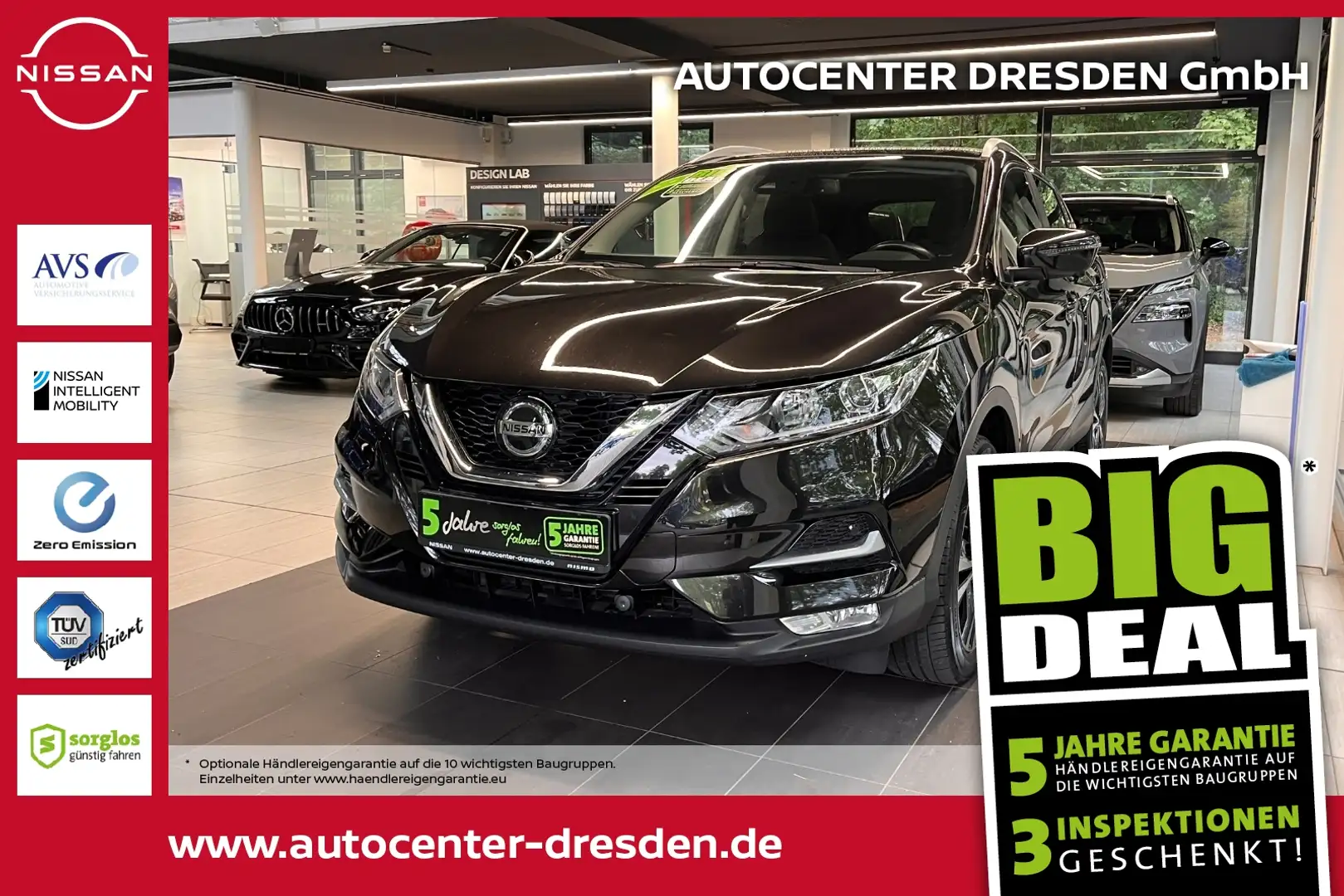 Nissan Qashqai 1.3 DIG-T N-Connecta Pano Navi Kam SitzH Zwart - 1