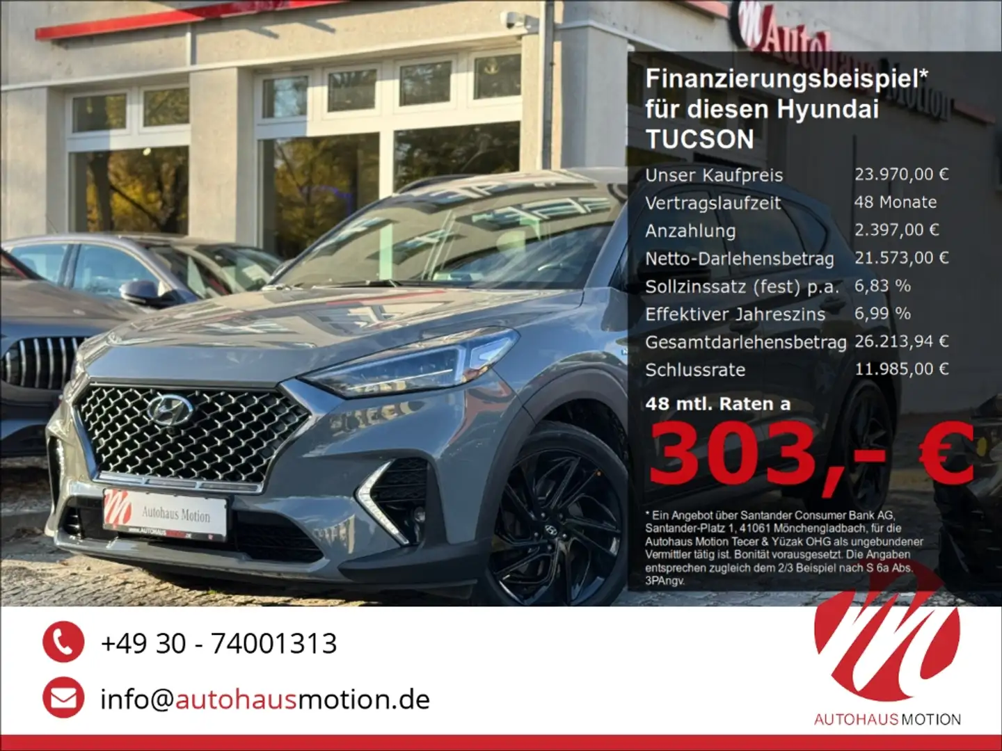 Hyundai TUCSON N Line Mild-Hybrid 4WD Navi Kamera LED Keyless Gris - 1