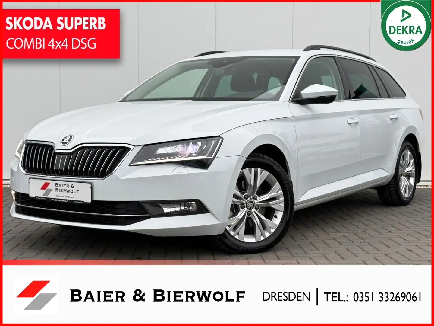 Skoda Superb 2.0TDI Combi Ambition 4x4 XENON DSG CARPL Weiß - 1