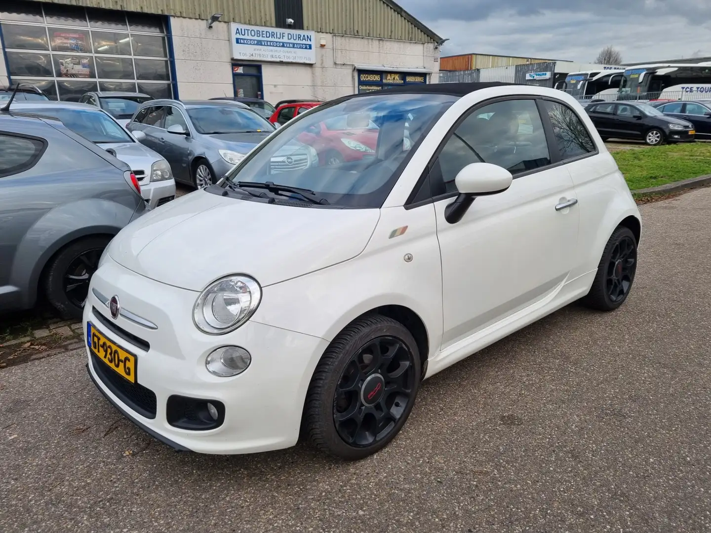 Fiat 500 0.9 TwinAir Lounge Cabrio 3-Drs Airco! Bj:2014 Wit - 1