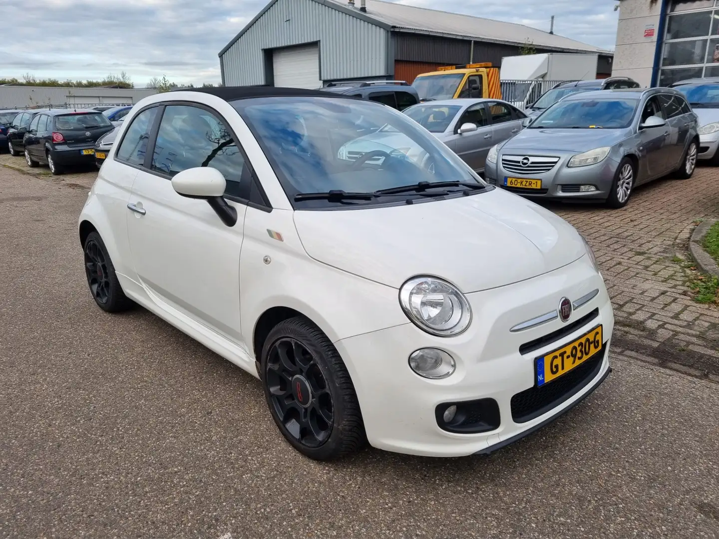 Fiat 500 0.9 TwinAir Lounge Cabrio 3-Drs Airco! Bj:2014 Wit - 2