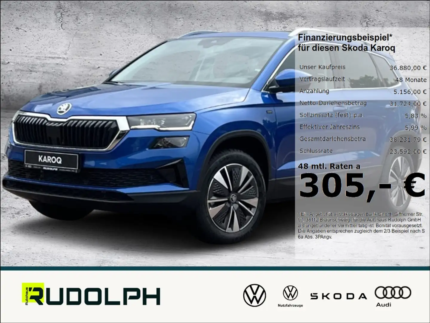 Skoda Karoq 1.5 TSI DSG Tour LED AHK NAVI ACC Keyless LenkradH Blau - 1