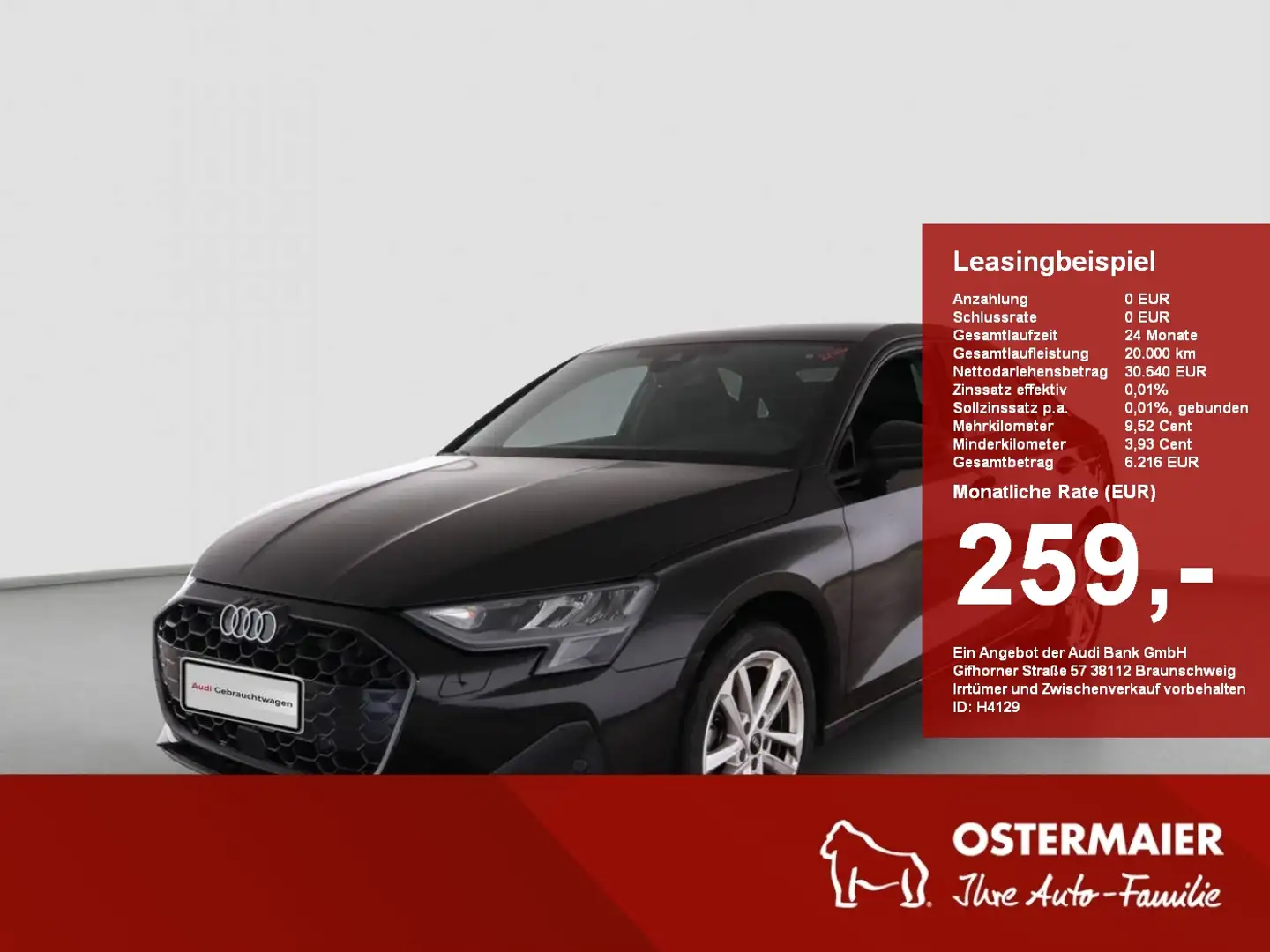 Audi A3 Limousine ADVANCED 30 TFSI S-TRONIC ACC.KAMERA.NAV Noir - 1