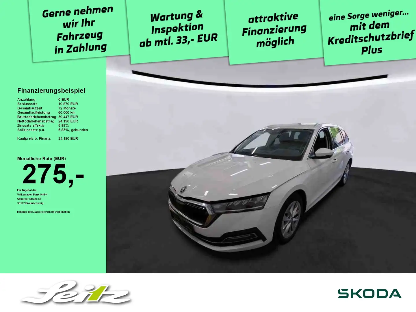 Skoda Octavia Combi 2.0 TDI Style *HEAD-UP*LED*PDC*NAVI* Weiß - 1