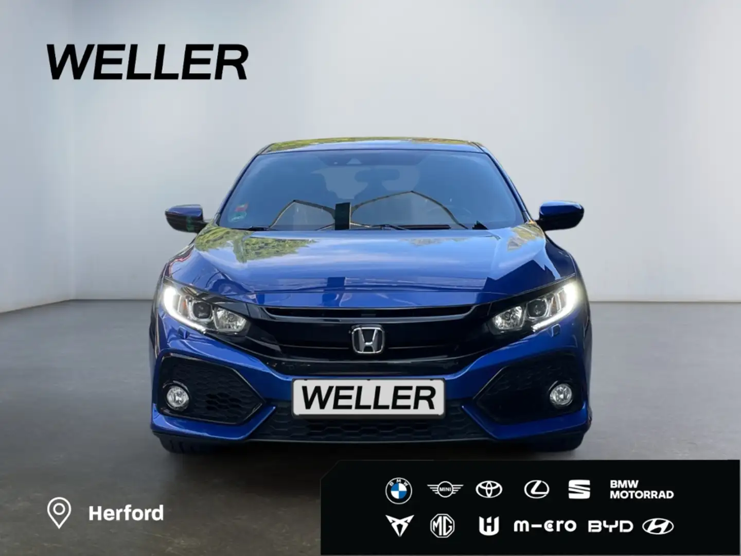 Honda Civic 1.0 i-VTEC Turbo Elegance *LED*PDC*CAM*SHZ* Blauw - 2