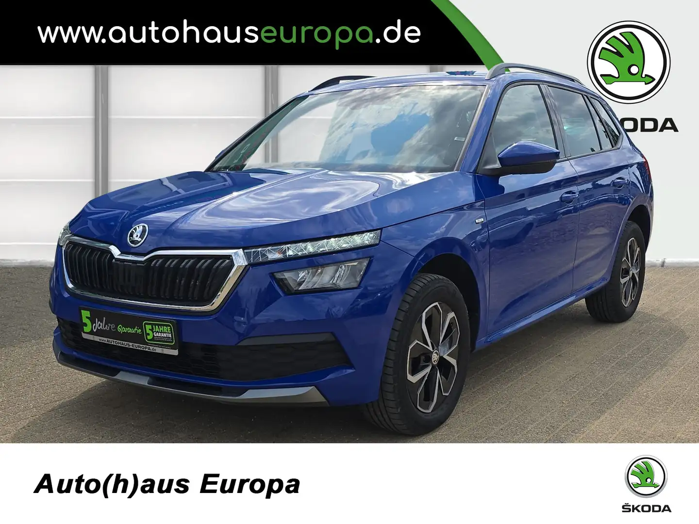 Skoda Kamiq 1.6 TDI Drive 125 KlimaA SmartLink SpurH PDC SHZ A Blauw - 1