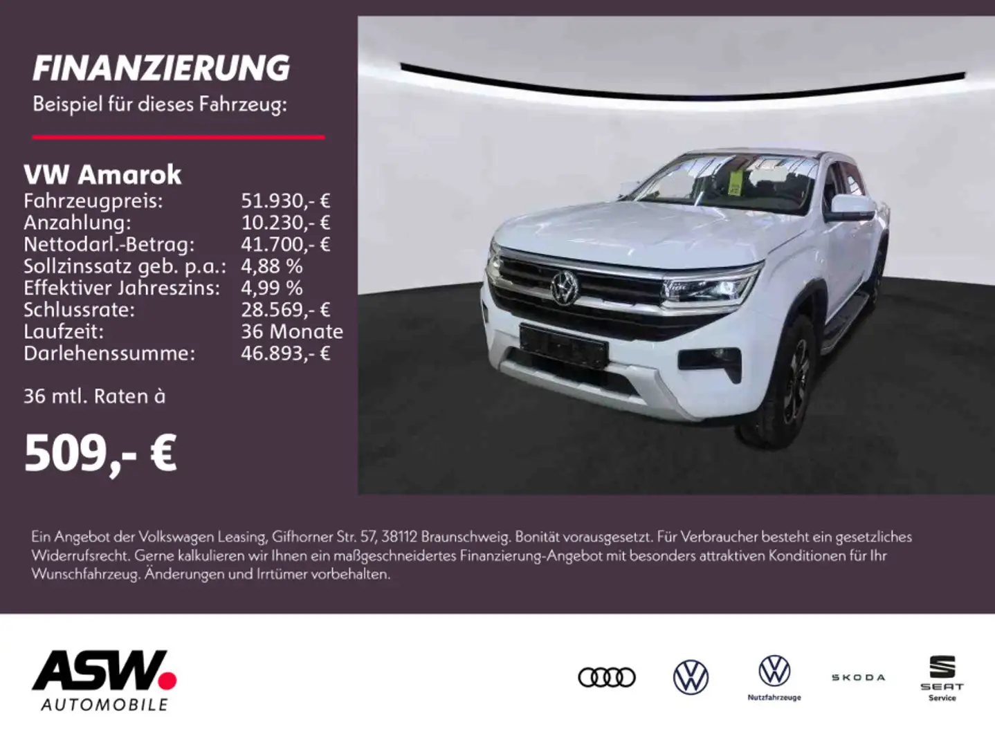 Volkswagen Amarok DC Style 4M 2.0TDI Navi LED RFK Stdhz AHK Blanc - 1