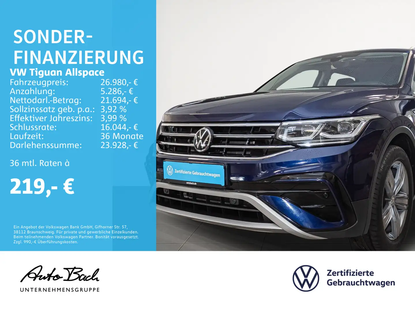 Volkswagen Tiguan Allspace 2.0 TDI "Elegance" 4M DSG Navi L Blau - 1