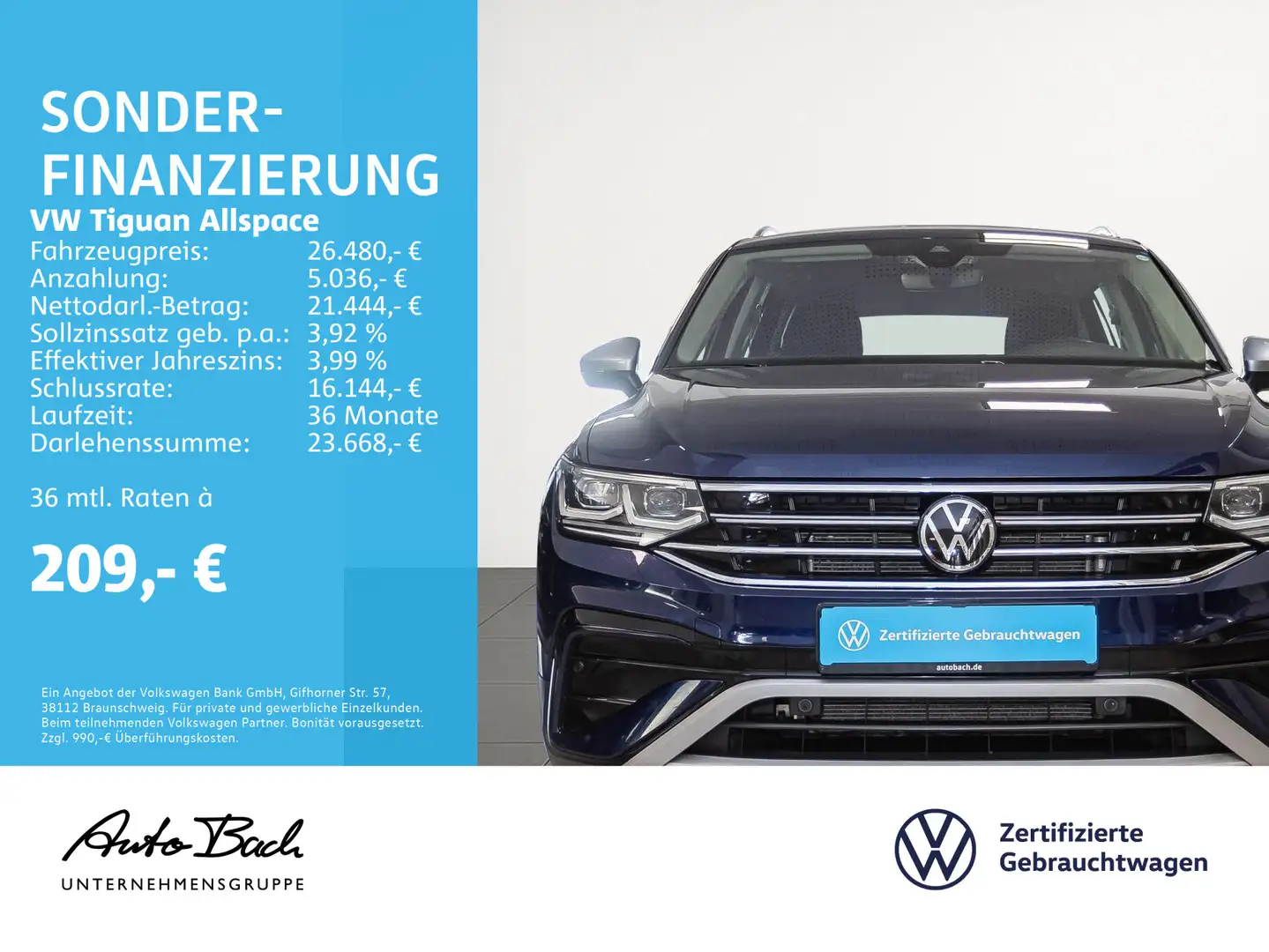 Volkswagen Tiguan Allspace 2.0 TDI "Elegance" 4M DSG Navi L Albastru - 2