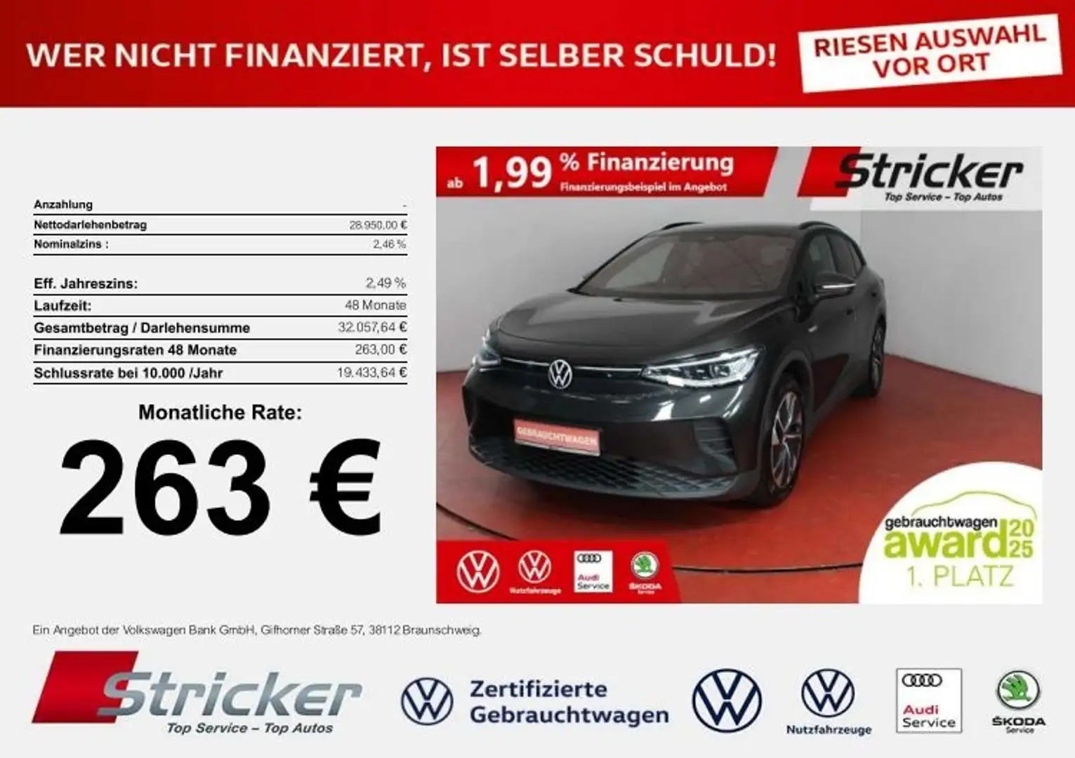 Volkswagen ID.4 Max 150/77 263,-ohne Anzahlung Top-Sport Plus AHK Grau - 1
