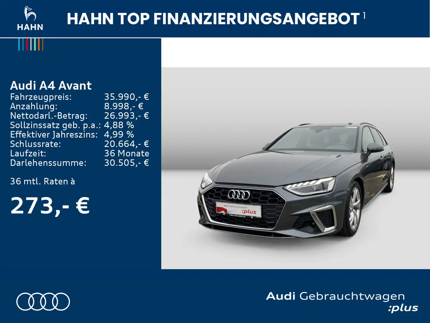 Audi A4 35TFSI S-Line TipTrc Virtual AHK CAM Grau - 2