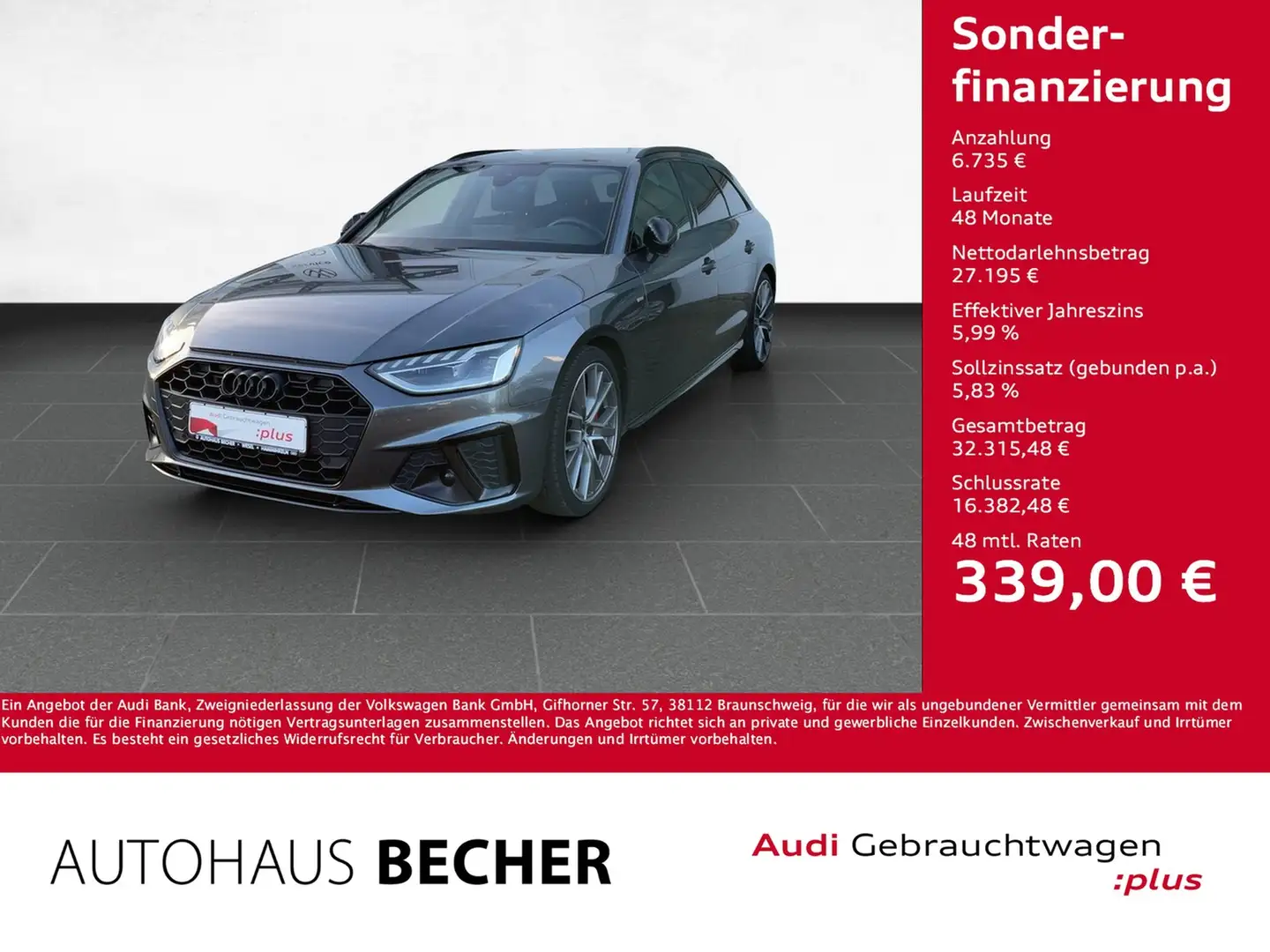 Audi A4 Avant 40 2.0 TDI S line S tronic /AHK/LED Grau - 1