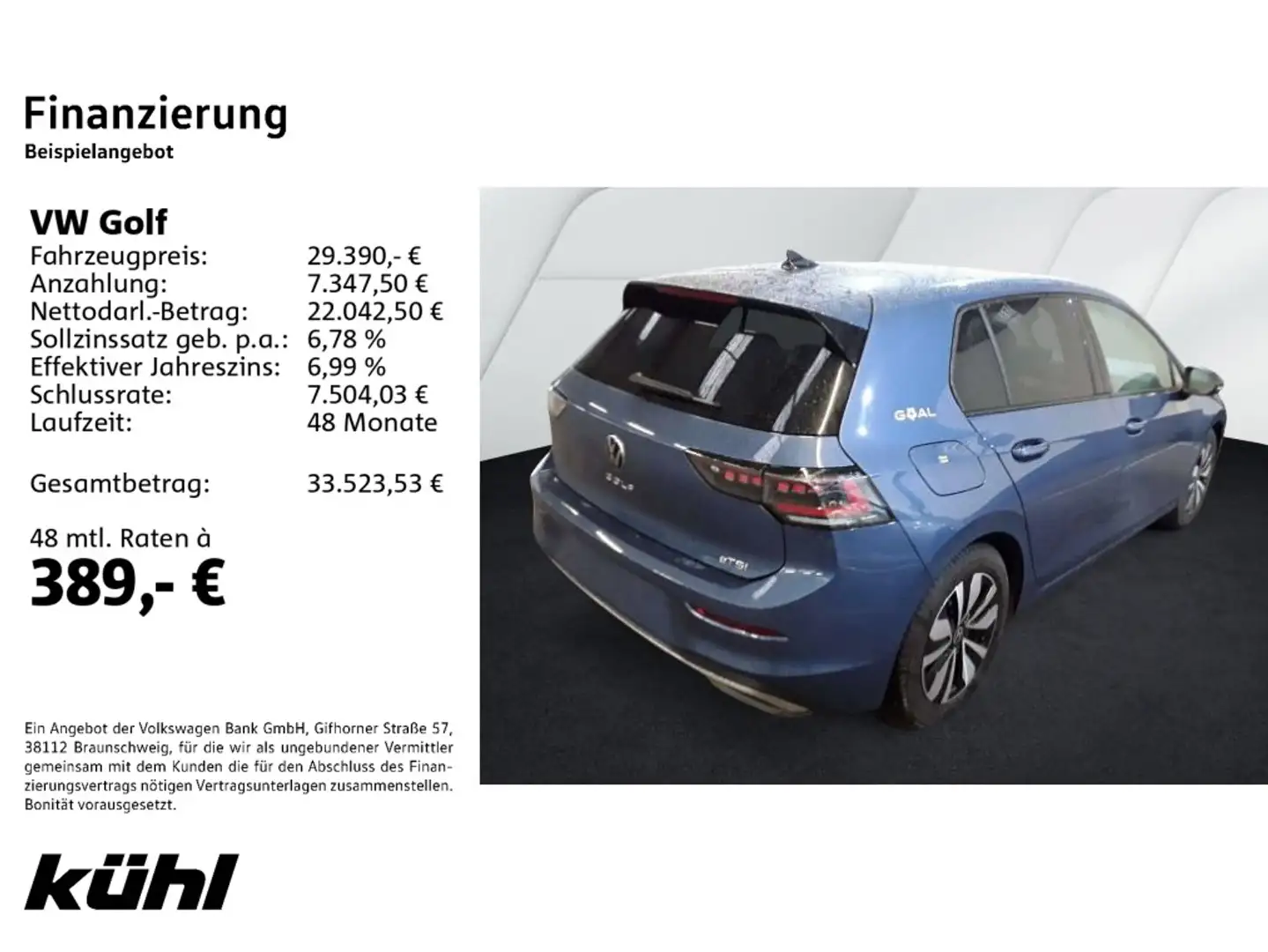Volkswagen Golf 8 VIII 1.5 eTSI DSG Goal IQ.Light/ACC/Kamer Blau - 2