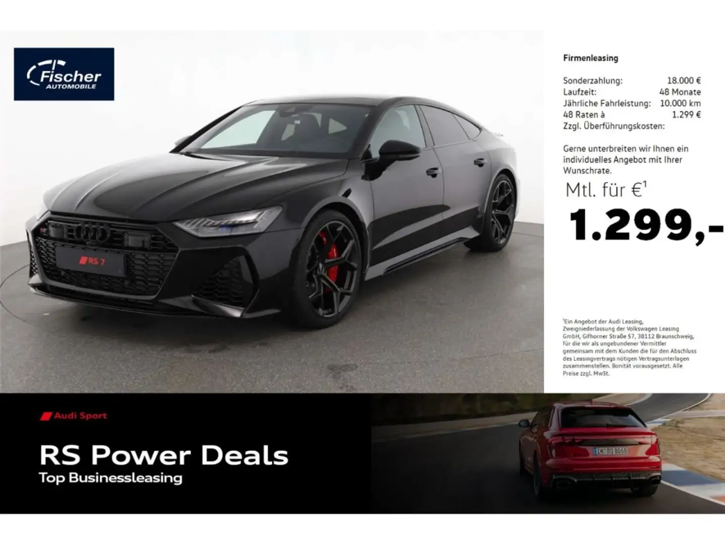 Audi RS7 Sportback TFSI quattro Performance LP: 185.905,- Negro - 1