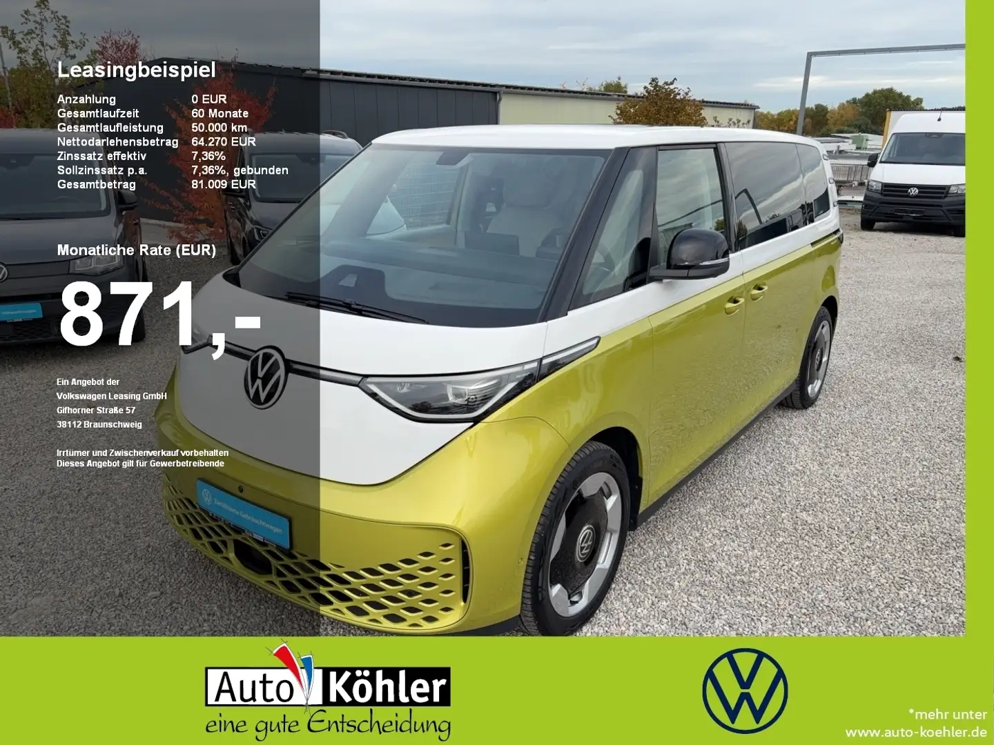 Volkswagen ID. Buzz ID.Buzz Bus LR W Pro Matrix/Pano/CCS/CarPlay/AHK Gelb - 1