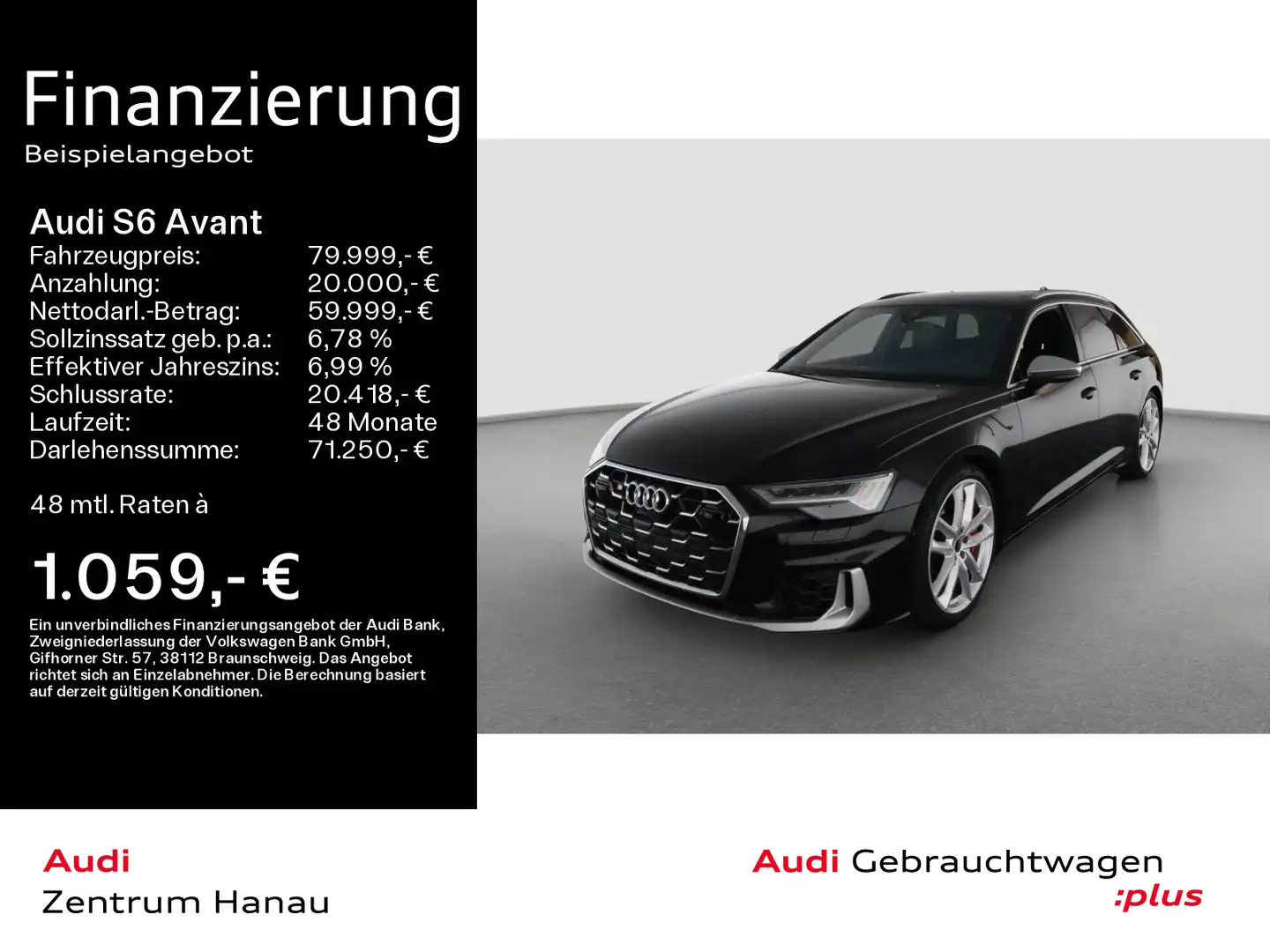 Audi S6 TDI*HUD*LUFT*AHK*PANO*MATRIX*STHZG*B&O* Schwarz - 1