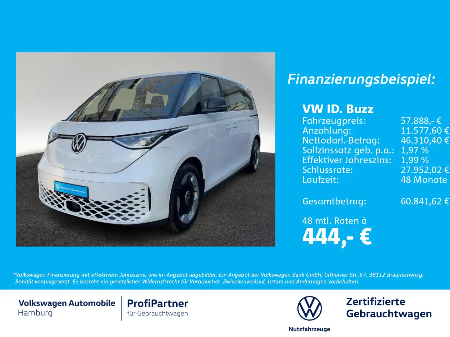 Volkswagen ID. Buzz ID.Buzz Pro LR AHK Navi Panorama IQ.Light Weiß - 1