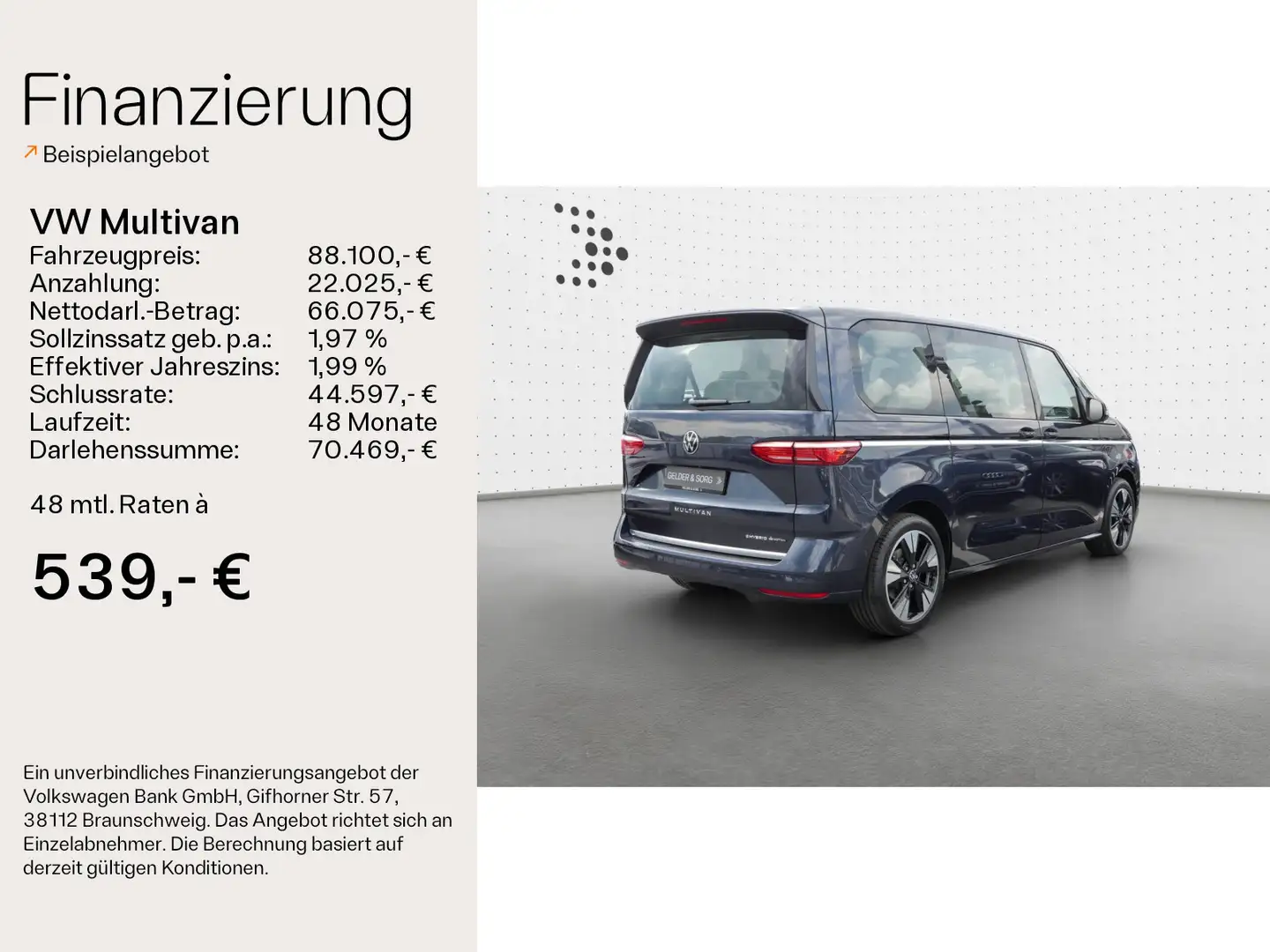 Volkswagen T7 Multivan T7 Multivan Style eHybrid 4M *Vis-a-Vis*H&K*DCC* Blau - 2