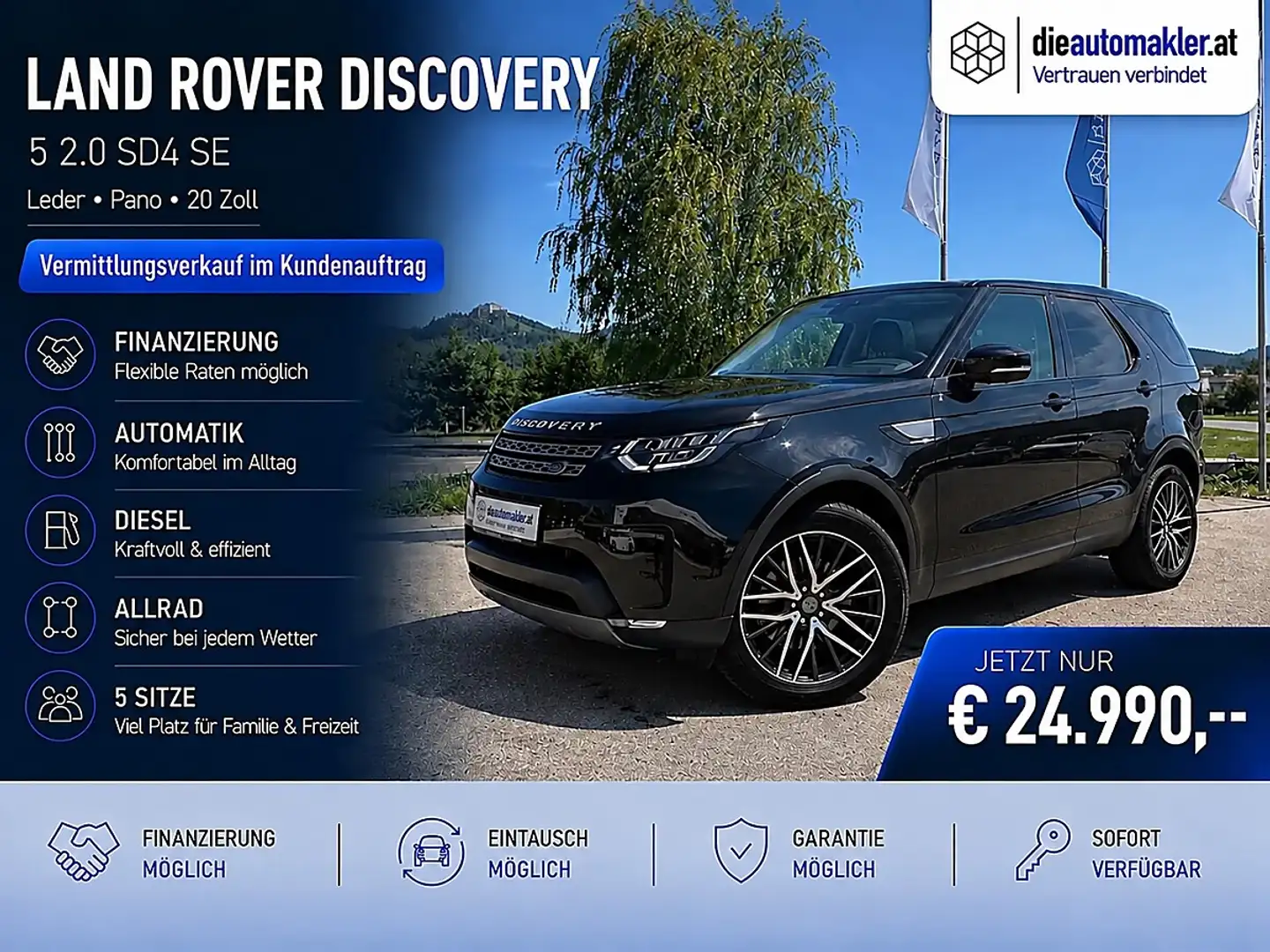 Land Rover Discovery 5 2.0 SD4 SE |LEDER|PANO|20 Zoll| Schwarz - 1