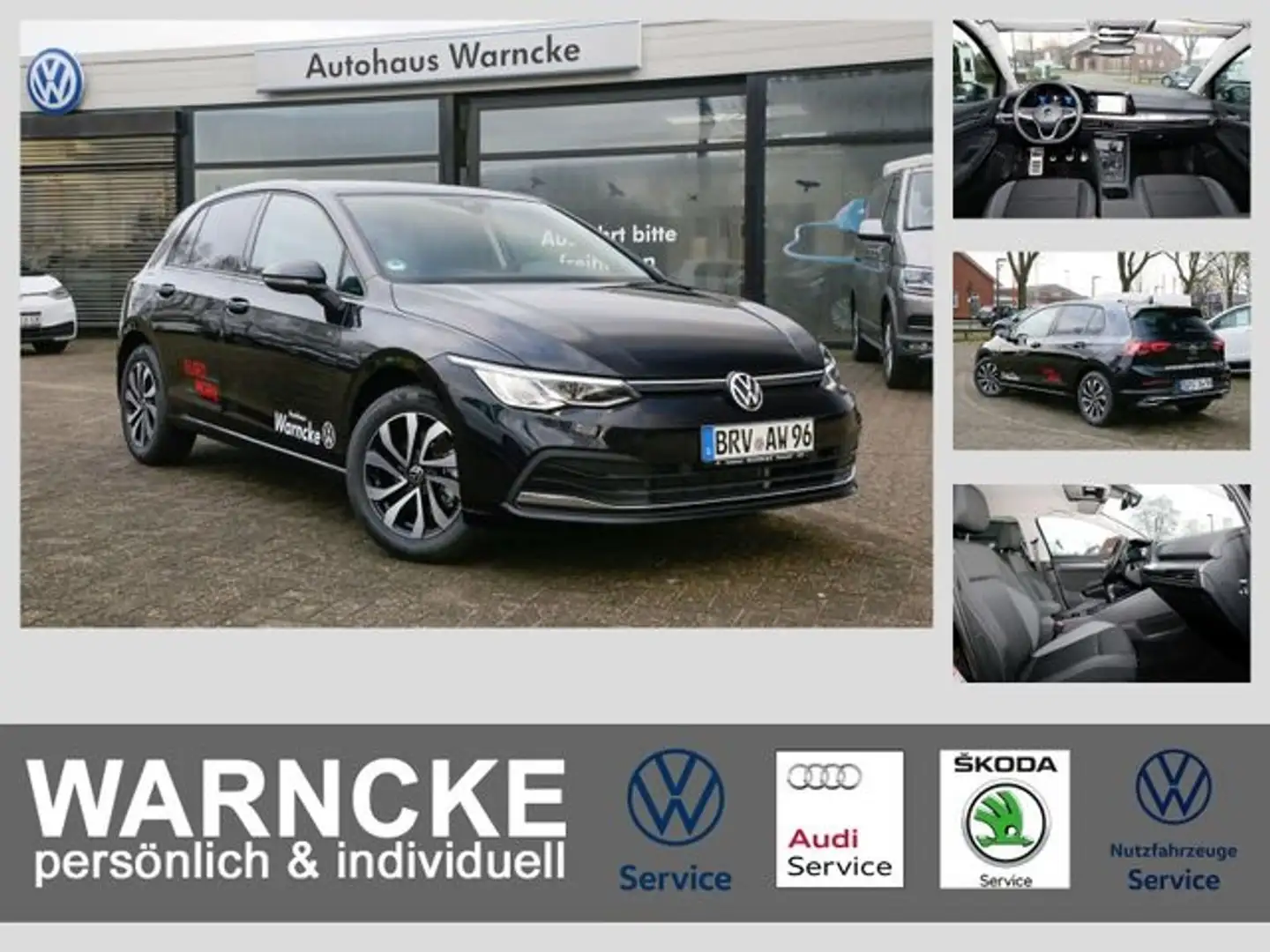 Volkswagen Golf VIII 1.0 TSI ACTIVE LED ACC PDC LM SHZ AHK Schwarz - 1